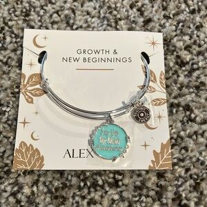 New Alex & Ani Growth “Say Yes to New Adventures” Silver Bangle Bracelet